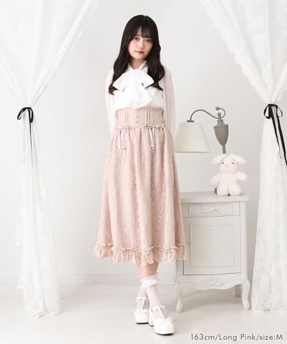 Choose your favorite lace frill ribbon skirt, long, lavender gray, size 3L, mass-produced, landmine style, sickly cute, Yumetenbo