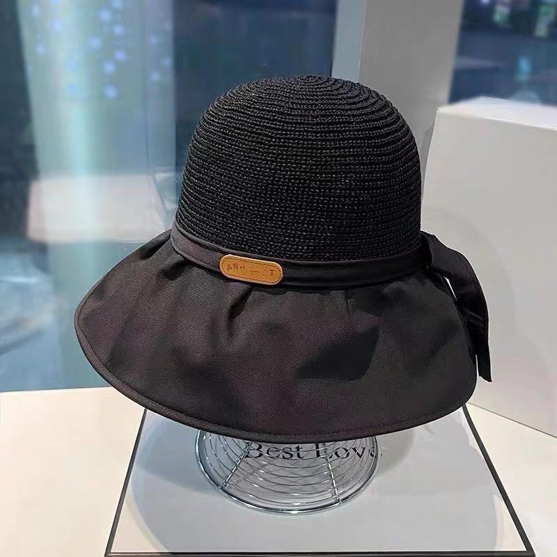 Dámský letní slaměný klobouk s prázdnou horní částí, kšiltem proti slunci, kryjící obličej, lehký, s UV ochranou, kbelíkový klobouk