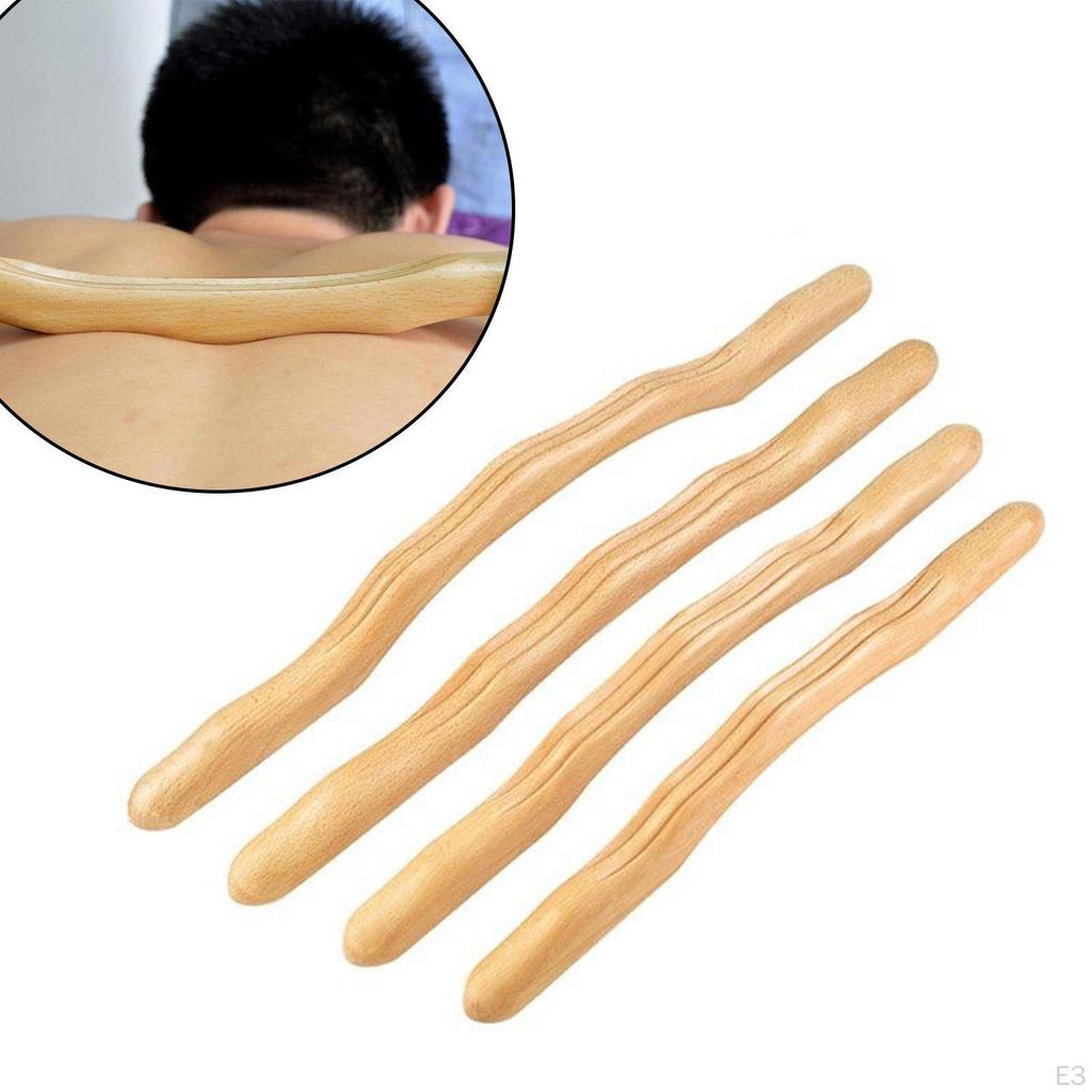 Handheld Wood Massage Roller Stick Body Professional for Thigh Waist Leg Back Neck