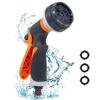 8-Function High-Pressure Garden Hose Nozzle - Ergonomic Handle, Lock, Watertight Connector (bronze)