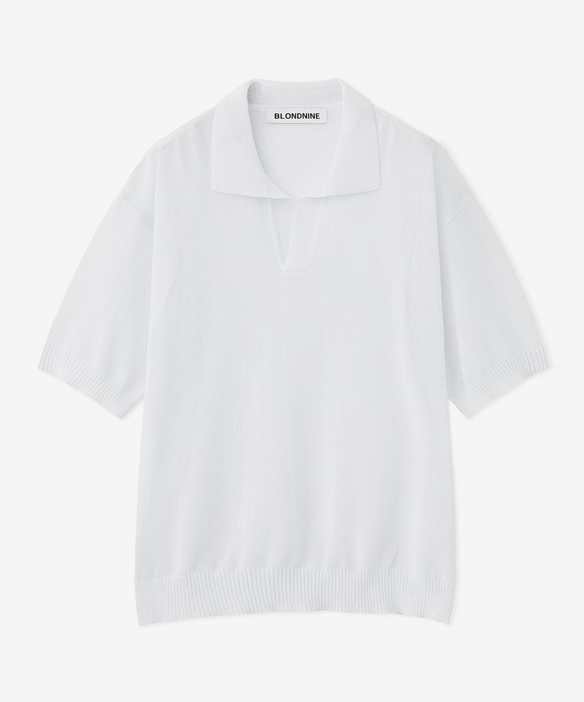 BLOND9 Cool Essential Open Collar Short Sleeve Knit (5 Colors)