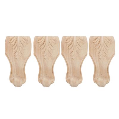 4PCS Pieds d'armoire sculptés Pieds de canapé Pieds de placard Pieds de table basse Accessoires de maison d'hôtes pour hôtel 15 x 6cm