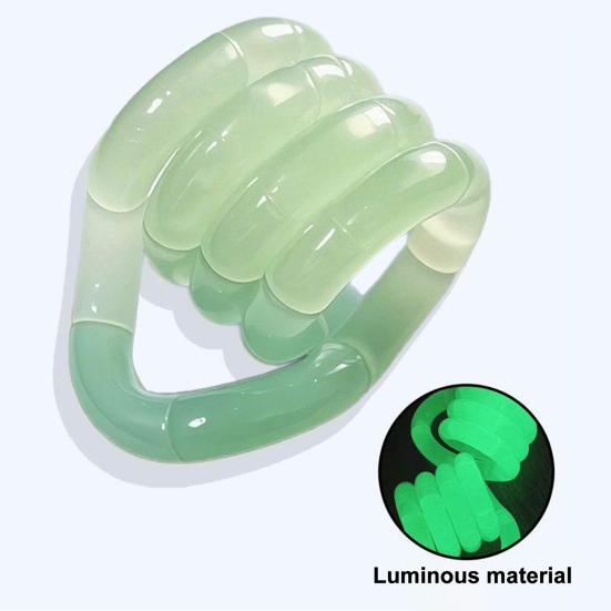 1/6Pcs Glow-in-the-dark Plastic Twisted Toy Stress Relief Focus Hand Finger Flexibility Training Portable Travel Educational Twisting Loop Fidget Toy