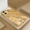 Premium Golden Flower Pattern Tempered Glass Phone Case For Samsung Galaxy S25 Ultra S24 S23 Plus S25 FE S23Ultra Cover