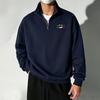 Herren Half-Zip Hoodie, Einfacher und Stilvoller Bedruckter Stehkragen Hoodie, Lässiger Langarm Fleece Stehkragen Hoodie, Herren Viertel-Zip Hoodie