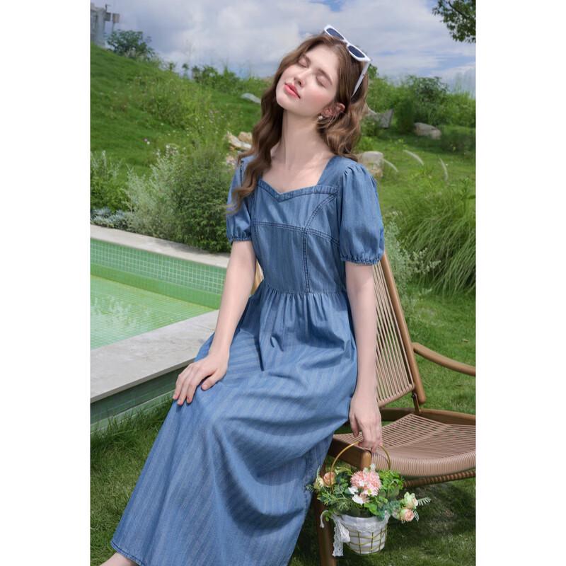 Women's Simple Slimming Short-Sleeve Denim Dress