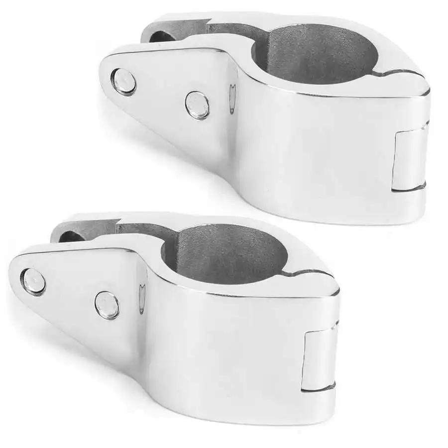2Pcs 22/25mm Stainless Steel Marine Boat Bimini Top Jaw Slide Clamp Steel Boat Hardware Fitting for Inflatable Commercial Yachts