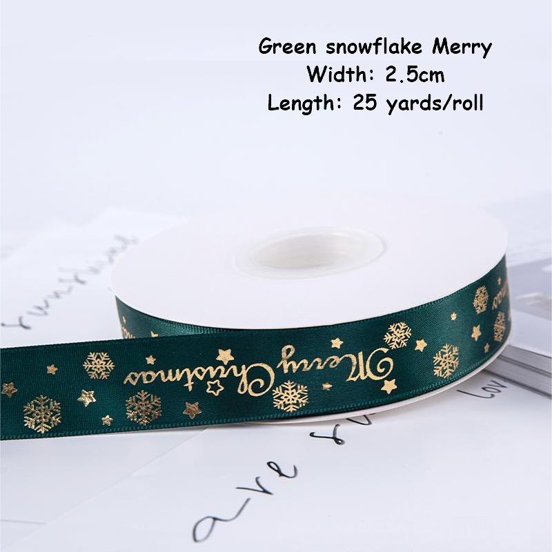 1/4 Inch Christmas Ribbon for Crafts Holiday Grosgrain Ribbon Christmas Ribbon for Gift Wrapping Festival Party Decoration