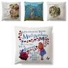 Alice In Wonderland Cartoon Pillow Case Cotton Linen Square Cushion Cover**