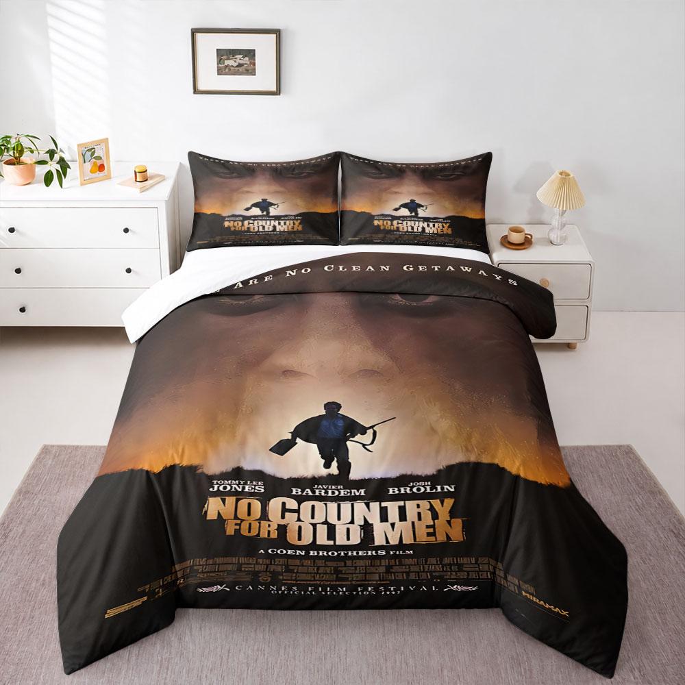 No Country for Old Men Coen Brothers Bedding Set, Orange Sephir Tommy Lee Jones, Crime Bed Linen