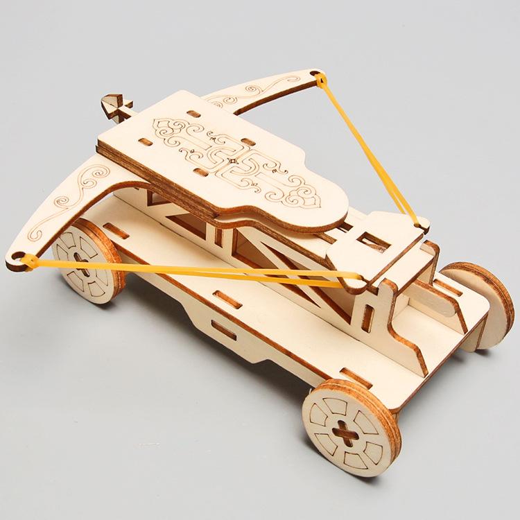 Small Production Stone Machine Children's Handmade Material Bag Wooden Ming Students Chariot Siege Science Popularization Car
