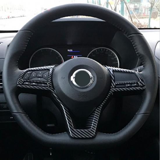 Carbon Fiber Steering Wheel Trim 3pcs For Nissan Sentra - Accessories