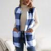 Plaid Fleece Vest For Women  Fall Winter Fuzzy Thermal Warm Sleeveless Jacket Trendy Outwear