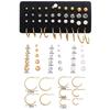 New  zircon stud earrings set of 20 pairs, creative retro and simple temperament earrings