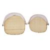 2Pcs Food Serving Tent Basket Fly Skeeter Insect Resistant Bamboo Basket With Dish Mesh Cover