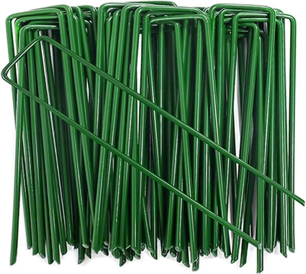 10/200pc Landscape Staples U-Shaped Garden Pins Garden Stakes Staples Heavy Duty Yard Lawn Tent Stakes Securing Pegs For Weed Ba