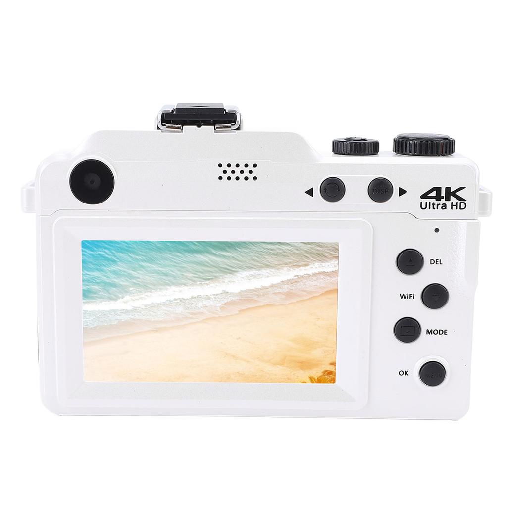 Digital Camera 64MP 4K Front Rear Dual Lens Auto Focus 3in Color Screen Anti Shake Portable Compact Students Camera