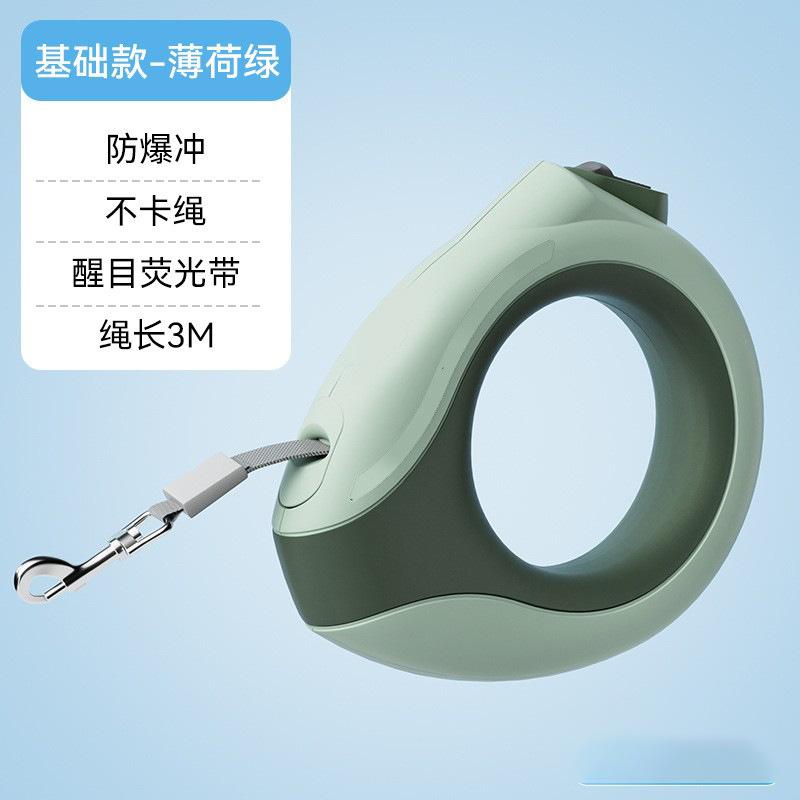 

Автоматический телескопический поводок круглое кольцо с лампой поводок для собаки кольцо светящийся поводок для прогулок собачья цепь товары для питомцев Release both hands (separate traction rope)