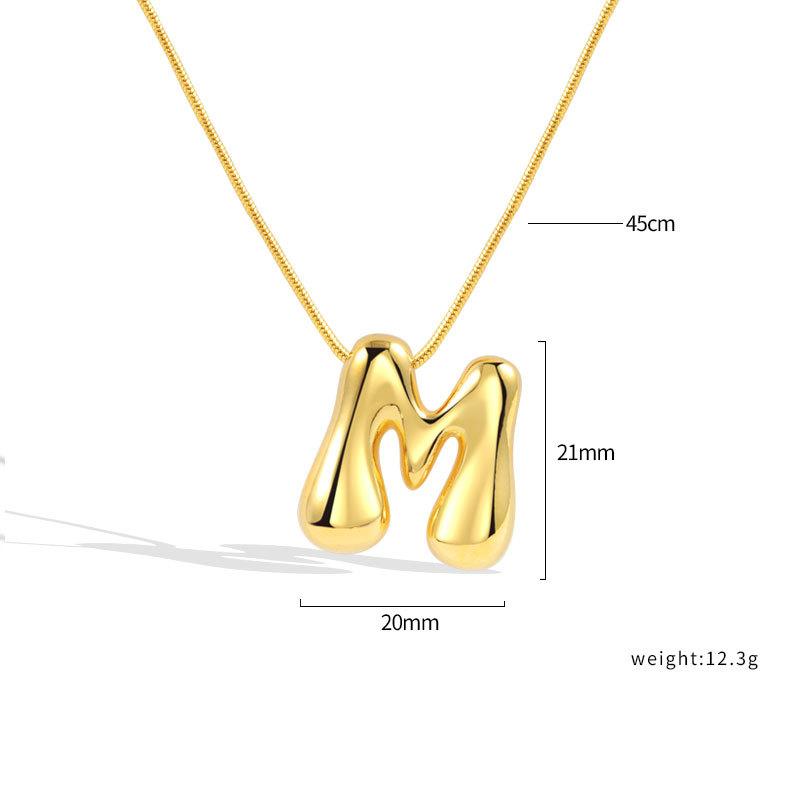VENTFILLE 925 Sterling Silver 26 Letters Necklace For Women Gift Smooth Cute Balloon Jewelry Accessories Dropshipping Wholesale