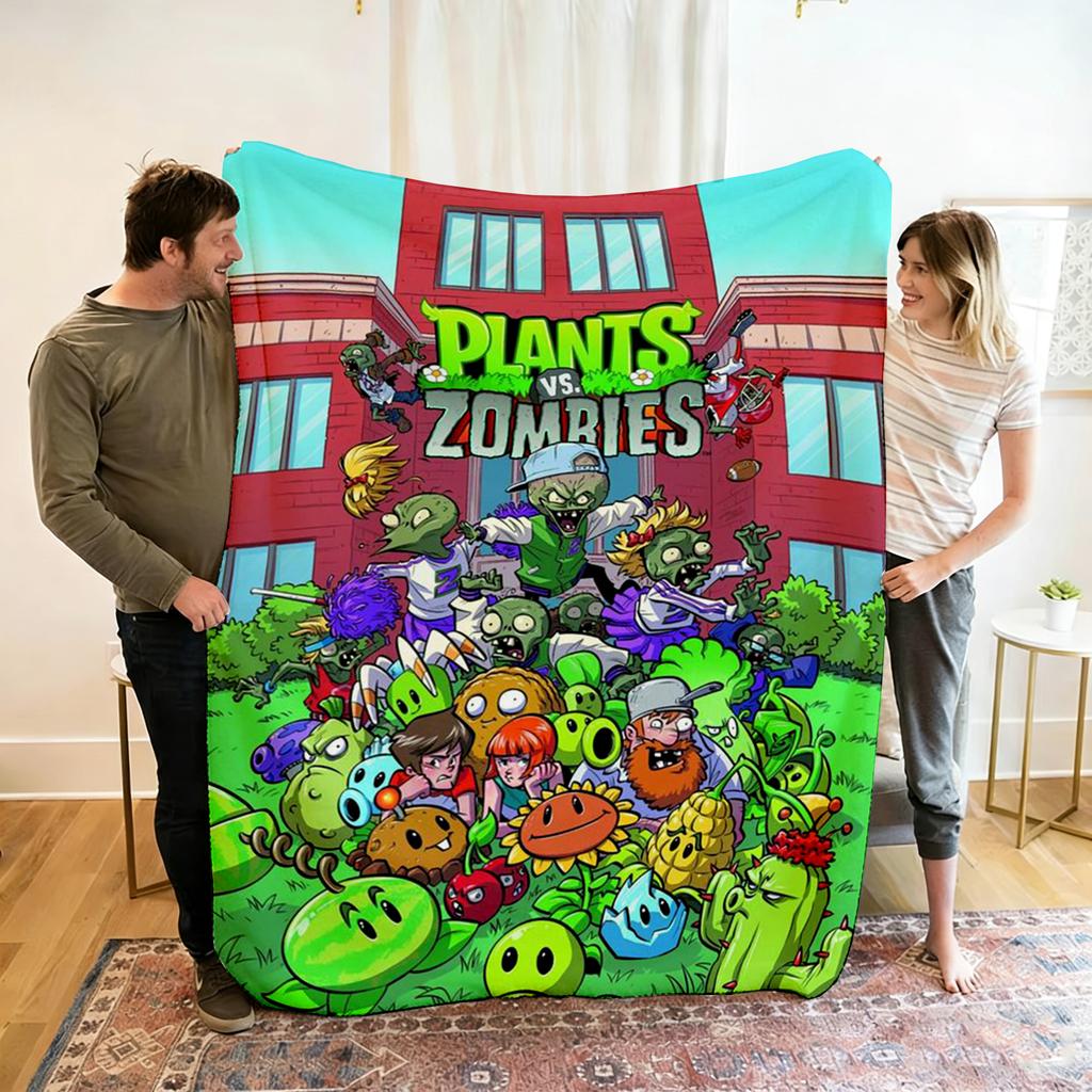 P-Plants Vs Z-Zombi Printed Fleece Throw Blanket Children Warm Soft Blankets for Sofa Bed Cover Blanket Travel Office Gift New