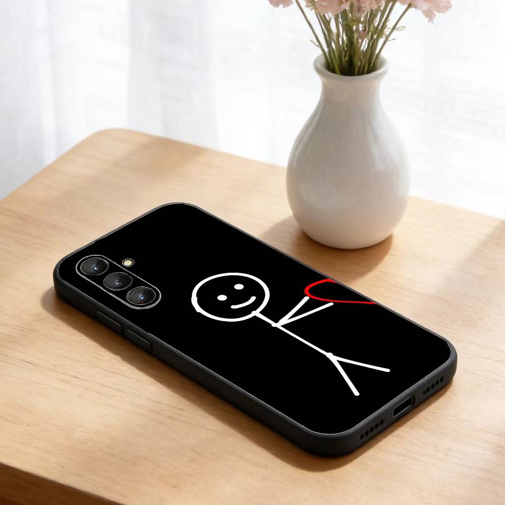 Funny Middle Finger Cute Phone Case For Samsung Galaxy A73,21,22,32,71,53,52,51,80,5G Soft Black Cover