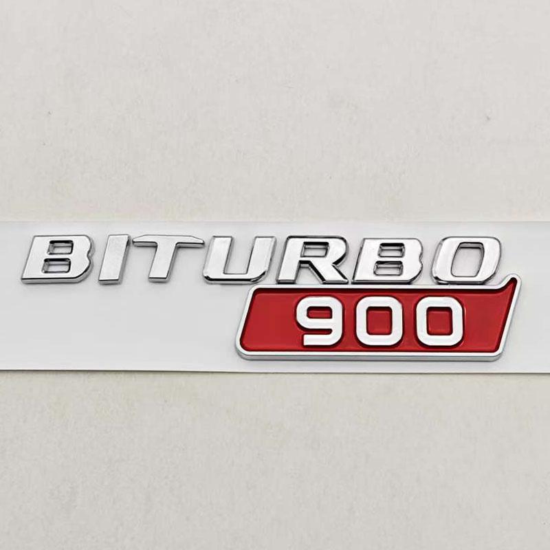 

For Mercedes Benz AMG BITURBO 900 Auto Accessories ABS Car Styling Logo Biturbo 900 Badge Fender Side Sticker Emblem Decals