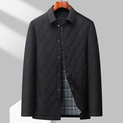 Hiver Revers Losange Âge Moyen Business Décontracté Léger Rembourré Coton Chaud Manteau Premium