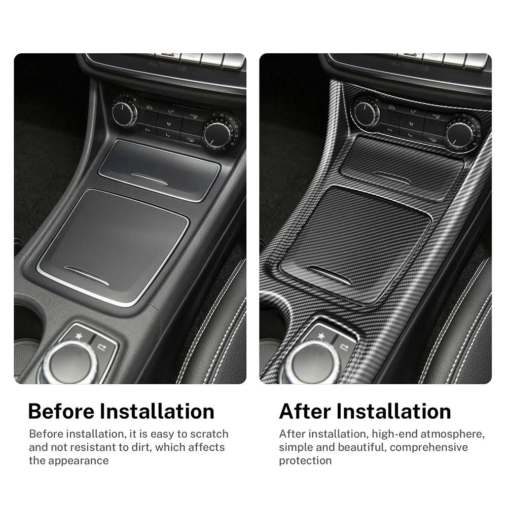 Carbon Fiber ABS Suede Gear Shift Panel Trim Cover for Mercedes A Class W176 CLA C177 GLA X156 2013-2018