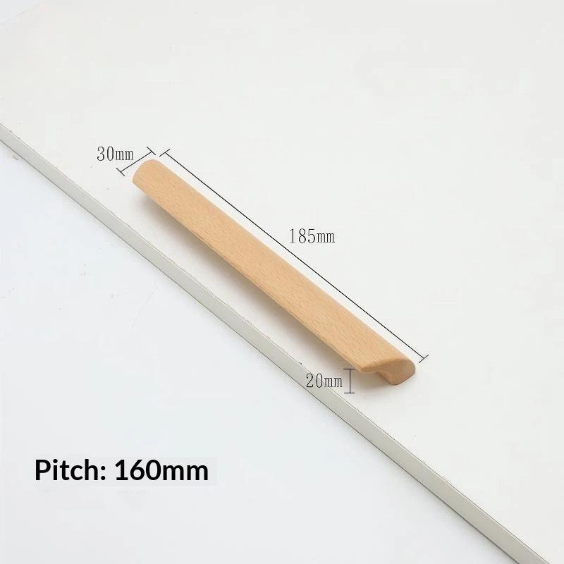 Minimalist Nordic Solid Wood Cabinet Handles Smooth Wooden Drawer Pulls for Wardrobe Closet Door Bedroom Furniture Upgrade