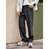 GXG Men's 2024 Patchwork Straight-Leg Black Denim Jeans