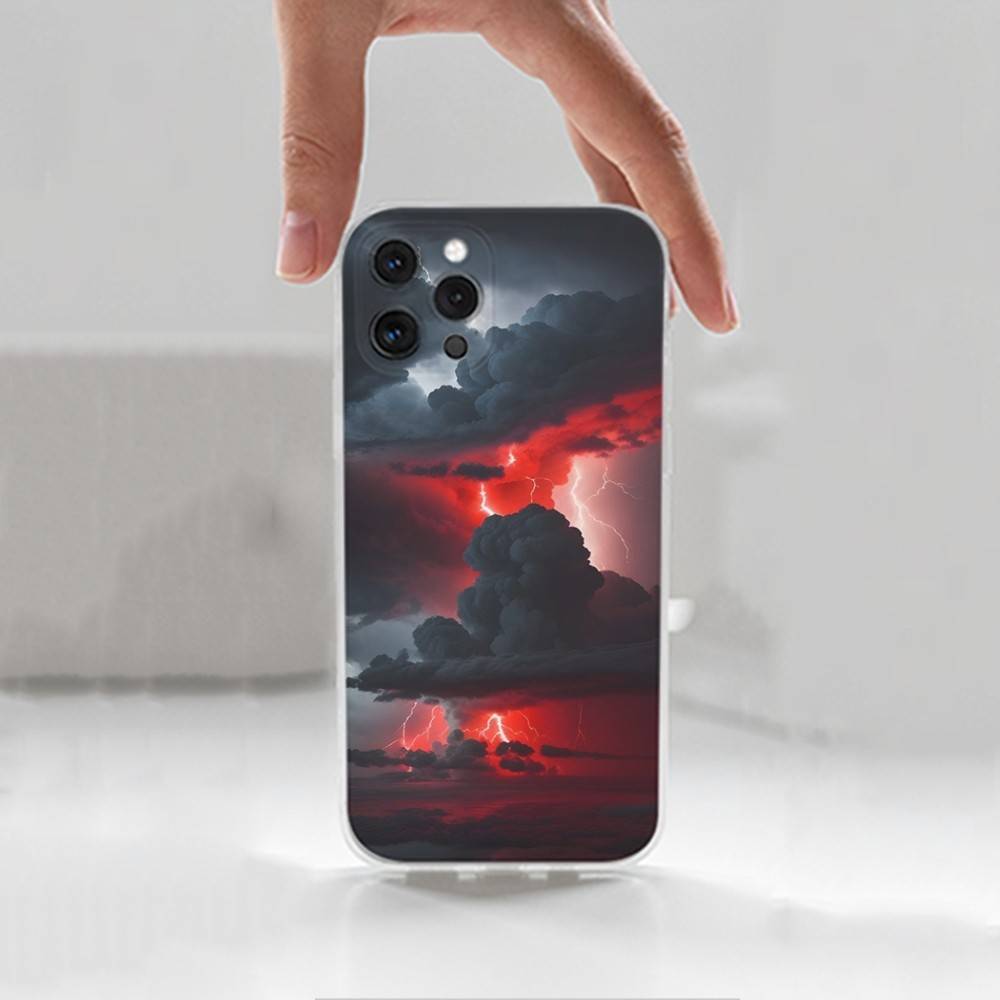 T-Thunderbolt L-Lightning Case For iPhone X,XS,SE,12,15,Pro,17,Plus,11,Max,13,XR,14,16,Mini,Transparent Soft Cover