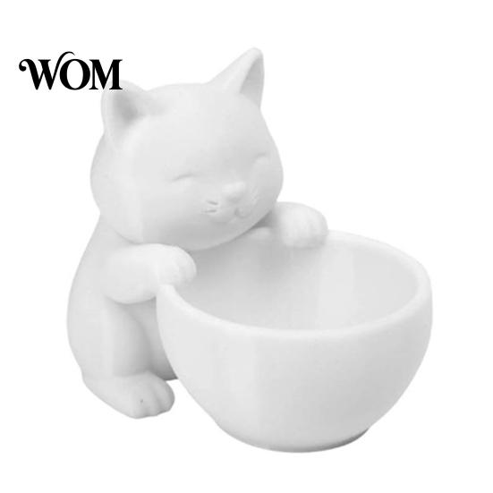 Cat Themed Planter 3D Printed Ornament, Shape Plant Pot, Office Desk Bay Window Pot Holder, Matte Frosted Surface Container for Home Decor Desktop