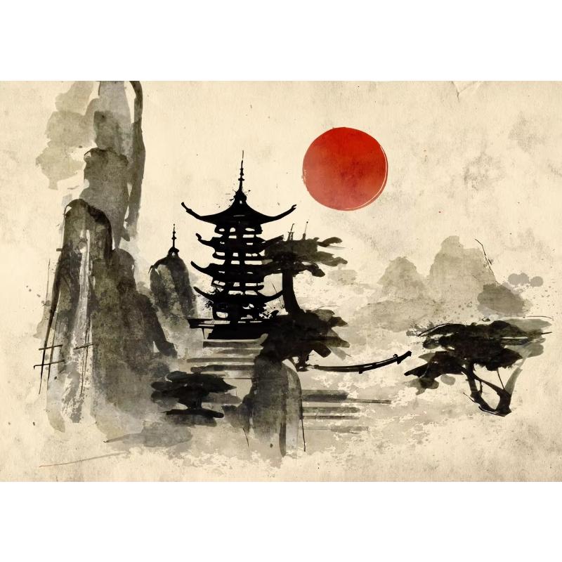 Japanisches Samurai Leinwandgemälde Wandkunst Charakter Poster und Drucke Heimdekorationsbild für Wohnzimmer Schlafzimmer Ästhetisch