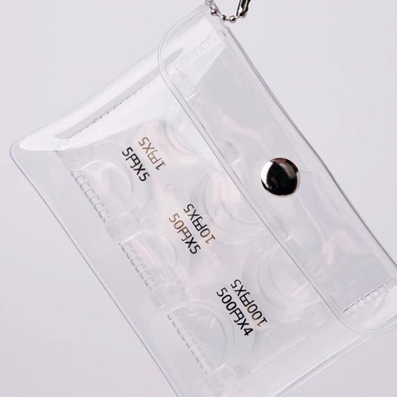 Colourful Transparent Coin Clip Organizer Small Wallet Loss Prevention Clip Japanese Currency Sorting Travel Portable Card Case