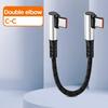 6A Fast Charging Double 90 Degree Elbow USB A To Type C Short Braided Data Cable  Quick Charging Cord For iPhone Xiaomi Samsung