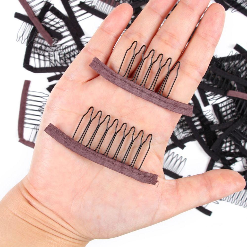10 Pcs/Lot Stainless Steel Wig Clips Cloth Hair Extension Clips Wig Combs  for Wig Caps