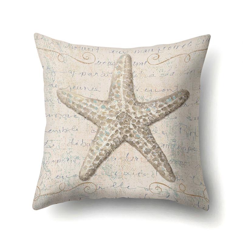 Blue Ocean Seaweed Polyester Pillow Case Car Decoration Home Print Pillow Bedside Sofa Waist Cushion Cover