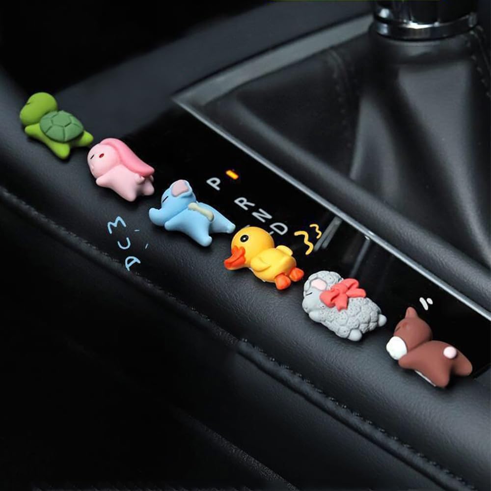 6 Cute Interior Decorations for Mirrors, Dashboard, Center Console, Stick Anywhere, Fun Gift
