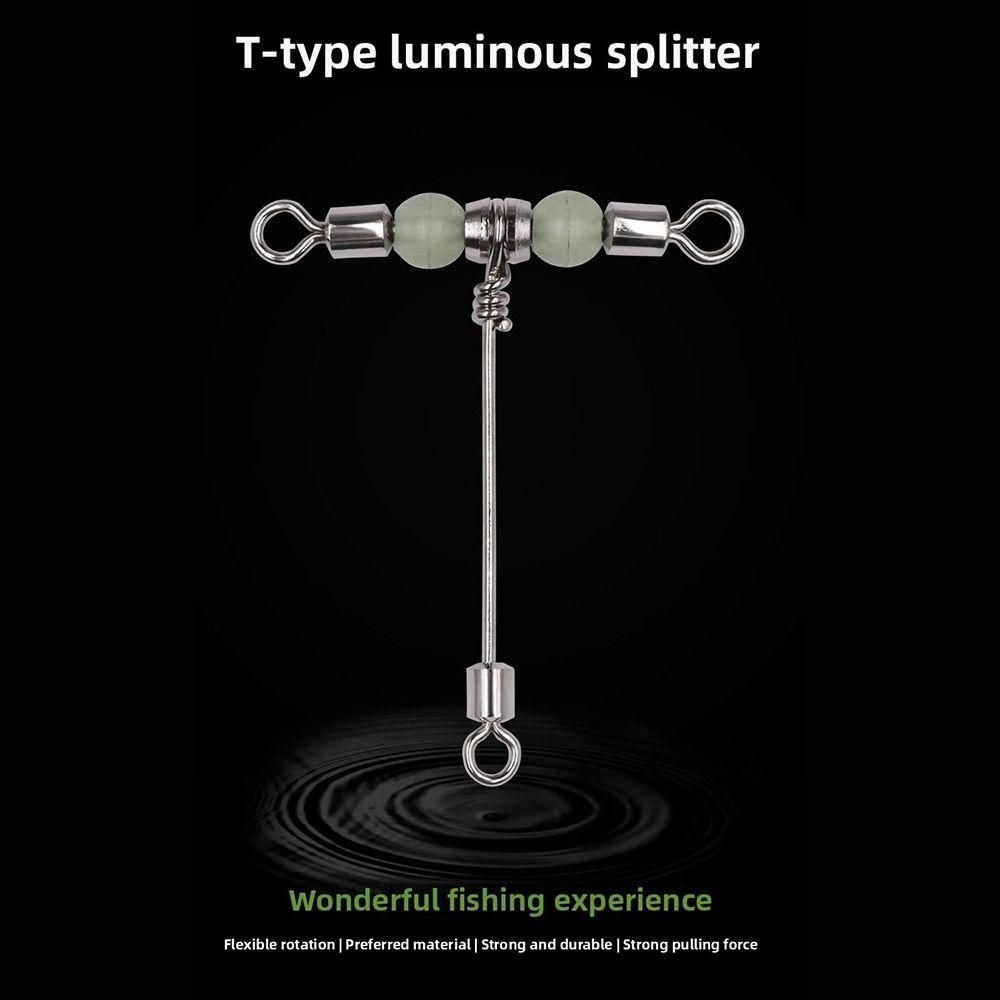 5pcs Luminous Beads Fishing Swivels Barrel Design Lure Fishing Barrel Swivel Lure Fishing