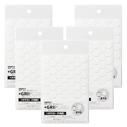 GRIPLUS Ультратонкие, прочные противоскользящие наклейки, GRIPLUS Шестиугольник, Размер открытки (5, Белый)
