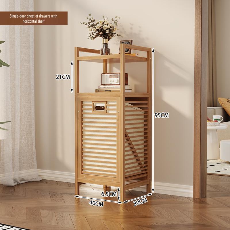 Multi-layer Bamboo Storage Cabinet for Bedroom: Toy and Clothes Organizer, Drawer and Shelf Unit