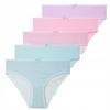Women' Cotton Panties 5-Pack Smooth Checkered Comfortable Moraj Mix Color
