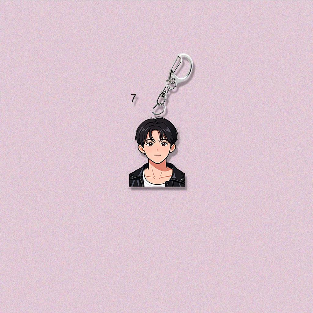 Stray Kids Cute Cartoon Member Acrylic Keychain, Kpop Idol Cartoon Bust Bag Charm Pendant, STAY Fans Collectible Accessory
