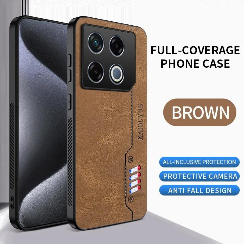 For Infinix Note 40 Pro 5G Case Luxury Frosted Leather Fashion Design Shockproof For Infinix Note 40 Pro Back Hard Funda Cover