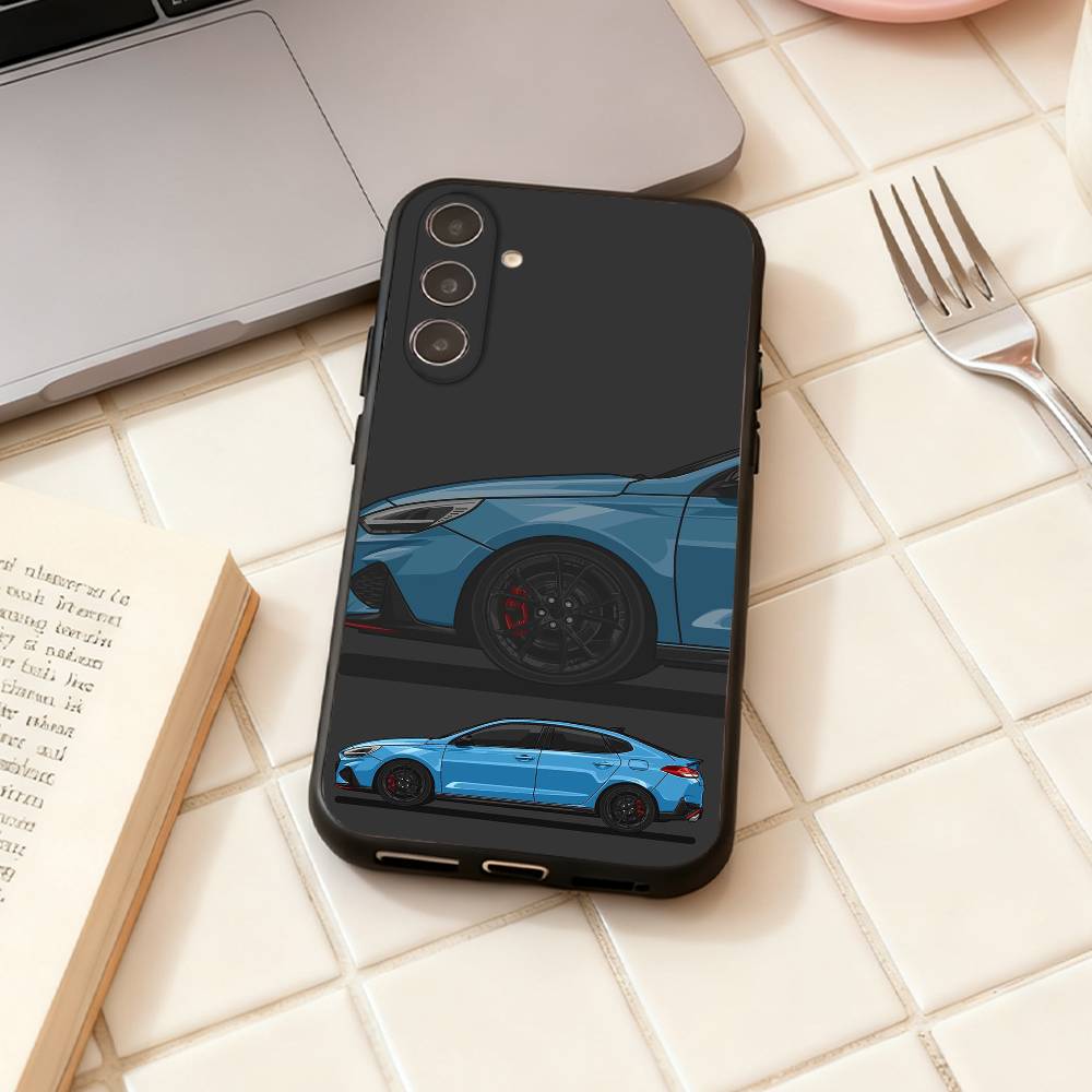 I30N Blue Cars  phone Case For Samsung Galaxy A73,A72,A71,A70,A53,A52,A51,Others Soft Black Shell Samsung a11