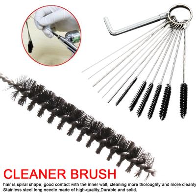 11x Airbrush Spray Cleaning Repair Tool Kit w// Nylon Bristles Needle Brush Set