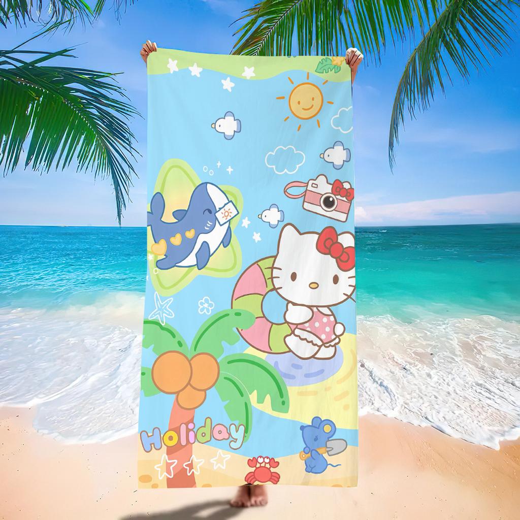 Cute Cartoon Printed Microfiber Beach Towel Quick Dry Soft Absorbent Bath Towel For Seaside