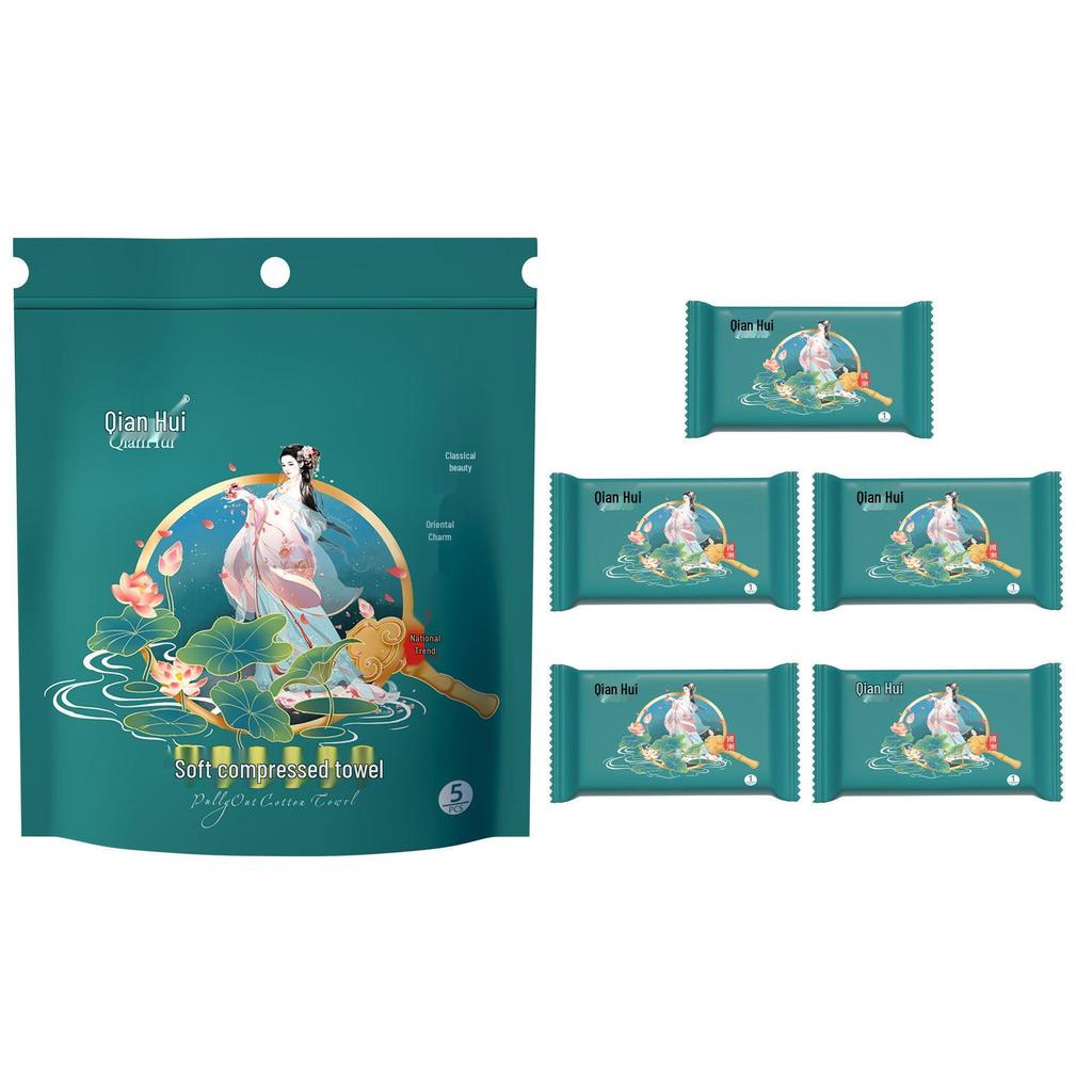 Individually Packaged Disposable Compressed Cotton Face Towels - Soft, Absorbent, Thickened for Travel