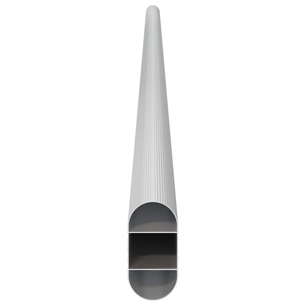 Clothes Rod 2 pcs Silver 764 x 15 x 29 mm Aluminium Alloy