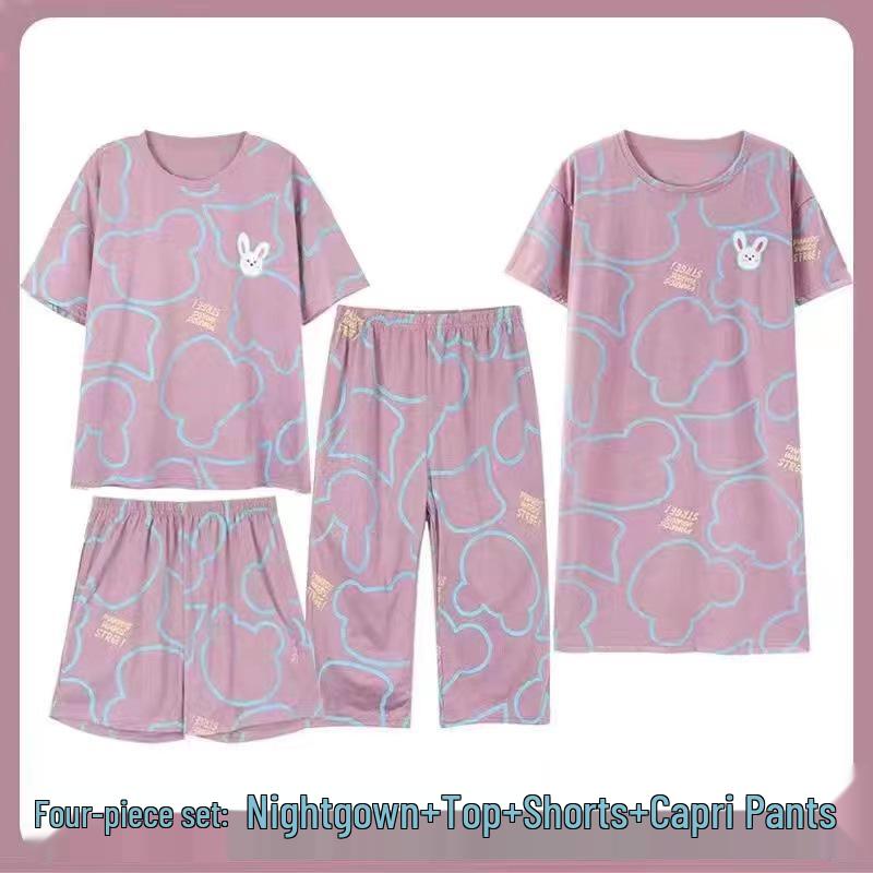 

Женский удобный летний пижамный набор - 4 предмета 3XL